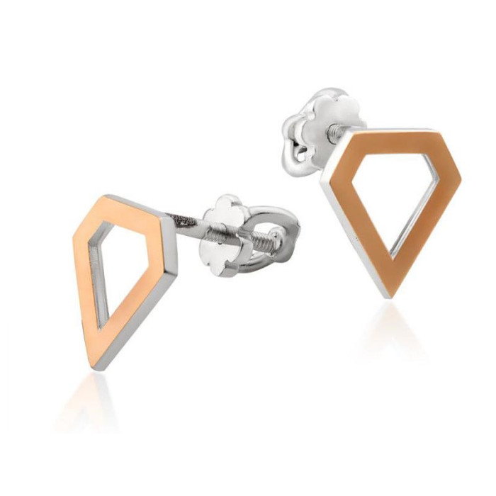 Srebrne kolczyki 925 DIAMENTY ZE ZŁOTĄ BLASZKĄ 1,04g Srebrne kolczyki 925 DIAMENTY ZE ZŁOTĄ BLASZKĄ 1,04g