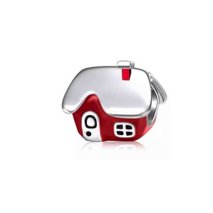 Srebrna zawieszka 925 bead domek Mikołaja 2,90g Srebrna zawieszka 925 bead domek Mikołaja 2,90g