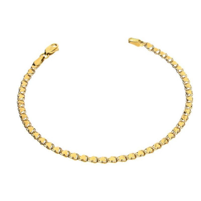 Złota bransoletka 375 SERCA NA AŻUROWEJ TAŚMIE 19 CM 2,38g Złota bransoletka 375 SERCA NA AŻUROWEJ TAŚMIE 19 CM 2,38g
