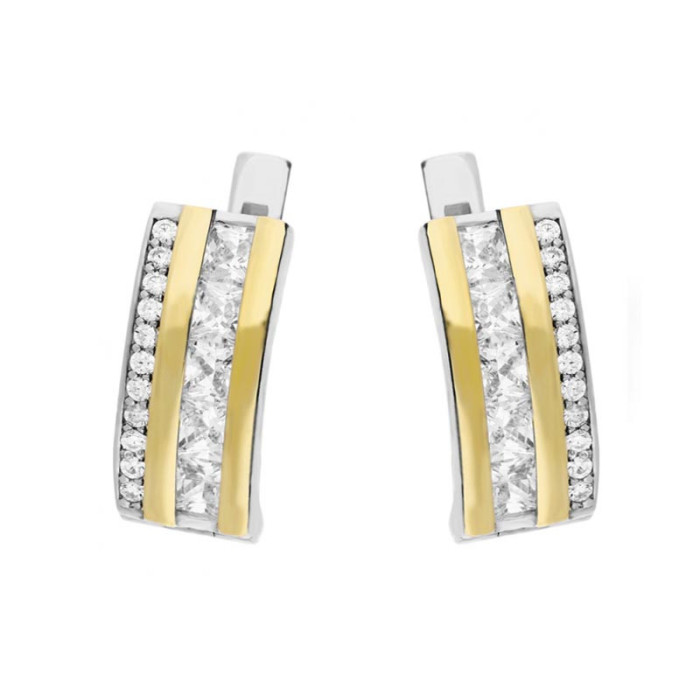 Srebrne kolczyki 925 ELEGANCKIE ZE ZŁOTĄ BLASZKĄ 4,17g