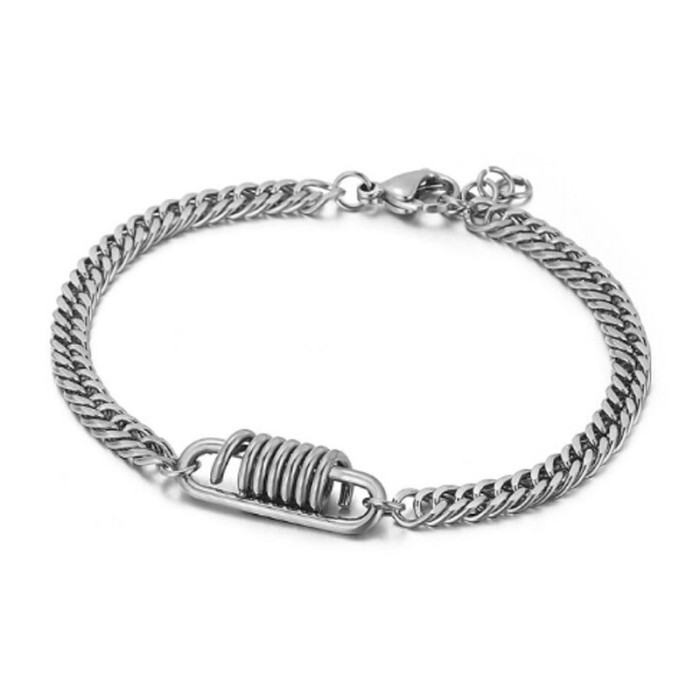 Bransoleta ze stali chirurgicznej ankier sprężyna 8mm Bransoleta ze stali chirurgicznej ankier sprężyna 8mm