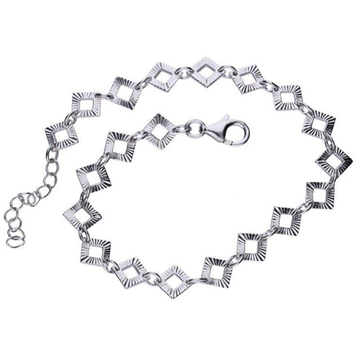 Srebrna bransoletka 925 z kwadracikami 6,00g Srebrna bransoletka 925 z kwadracikami 6,00g