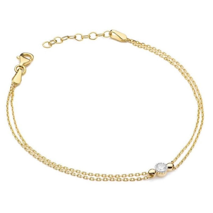 Złota bransoletka 585 diament kuleczki 1,50 g Złota bransoletka 585 diament kuleczki 1,50 g