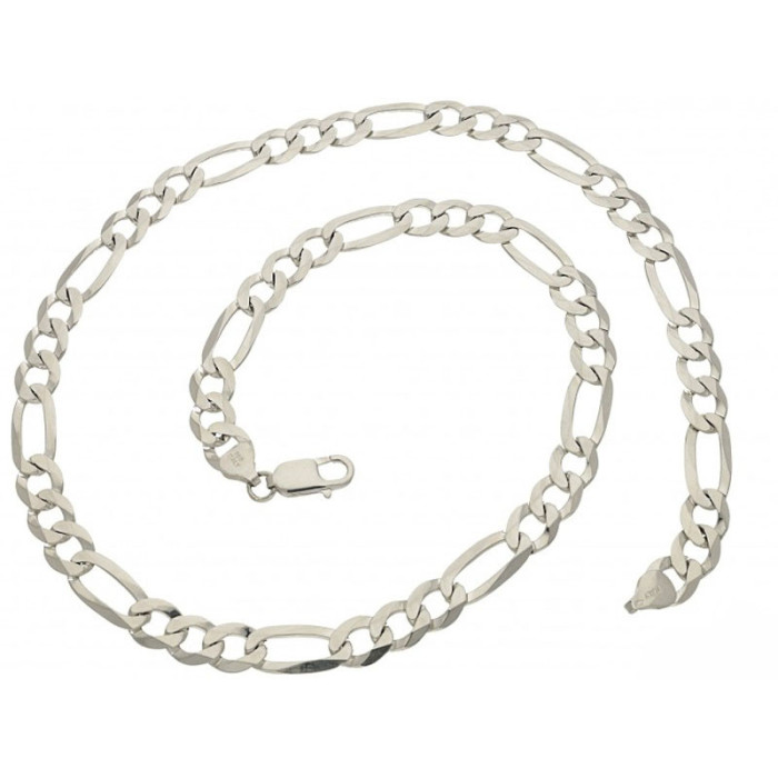 50cm SREBRNY ŁAŃCUCH 5mm MĘSKI 925 GRUBY FIGARO 13,7g 50cm SREBRNY ŁAŃCUCH 5mm MĘSKI 925 GRUBY FIGARO 13,7g