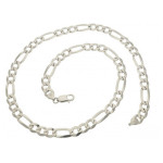 50cm SREBRNY ŁAŃCUCH 5mm MĘSKI 925 GRUBY FIGARO 13,7g