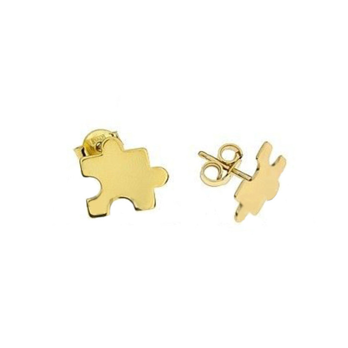 Srebrne pozłacane kolczyki 925 na sztyft puzzle 0,98g Srebrne pozłacane kolczyki 925 na sztyft puzzle 0,98g