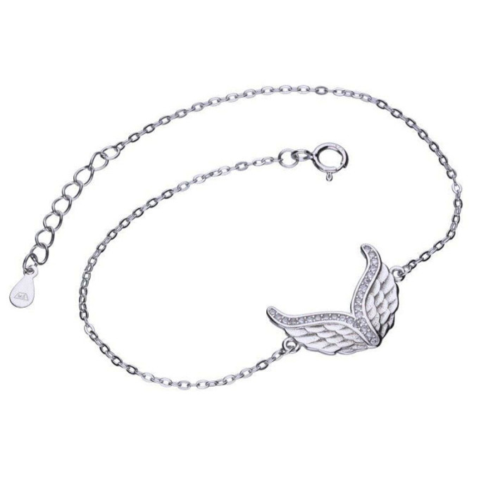 Srebrna bransoletka 925 skrzydła cyrkonie 1,94g Srebrna bransoletka 925 skrzydła cyrkonie 1,94g