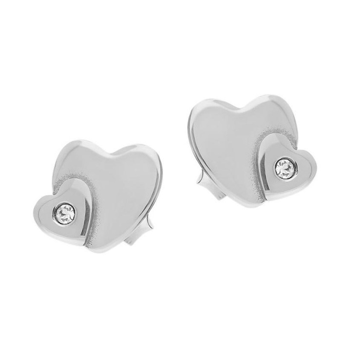 Srebrne kolczyki 925 SERDUSZKA Z CYRKONIAMI 1,10g Srebrne kolczyki 925 SERDUSZKA Z CYRKONIAMI 1,10g