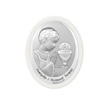 SREBRNY OBRAZ 925 PAMIĄTKA I KOMUNII ŚW. 15x20cm PREZENT