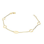 Złota bransoletka 585 diamentowane owale 18cm