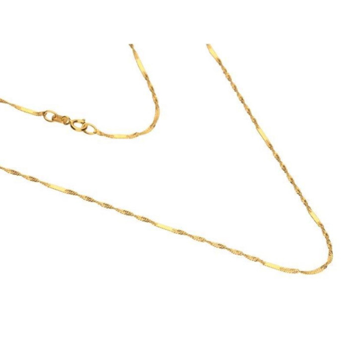 Złota bransoletka 585 TYPU SINGAPUR Z BLASZKAMI 19CM 0,55g s Złota bransoletka 585 TYPU SINGAPUR Z BLASZKAMI 19CM 0,55g s