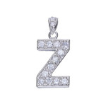Srebrna zawieszka 925 LITERKA Z Z CYRKONIAMI 2,65g