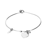 Srebrna bransoletka 925 BANGLE Z SERDUSZKIEM 3,45g