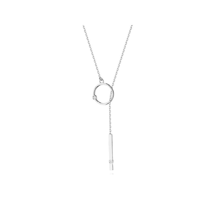 Złoty naszyjnik 585 ring pałeczka diamenty 1,5g Złoty naszyjnik 585 ring pałeczka diamenty 1,5g