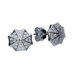 Srebrne kolczyki 925 sztyft parasolki z cyrkoniami 1,90g