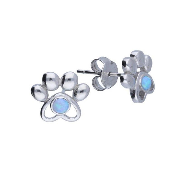 Srebrne kolczyki 925 Kocie łapki opal 1,58g Srebrne kolczyki 925 Kocie łapki opal 1,58g