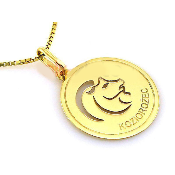 ZŁOTA ZAWIESZKA KOŁO 585 KOZIOROŻEC ZNAK ZODIAKU 1,03g ZŁOTA ZAWIESZKA KOŁO 585 KOZIOROŻEC ZNAK ZODIAKU 1,03g