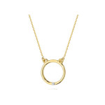 Złoty naszyjnik 585 ring z diamentami 1,05g