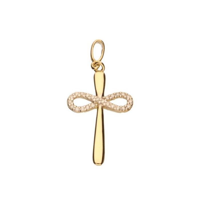 Złota przywieszka 585 KRZYŻYK INFINITY CYRKONIE 1,18g Złota przywieszka 585 KRZYŻYK INFINITY CYRKONIE 1,18g
