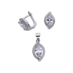 Srebrny komplet 925 elegancki z cyrkoniami 3,97g