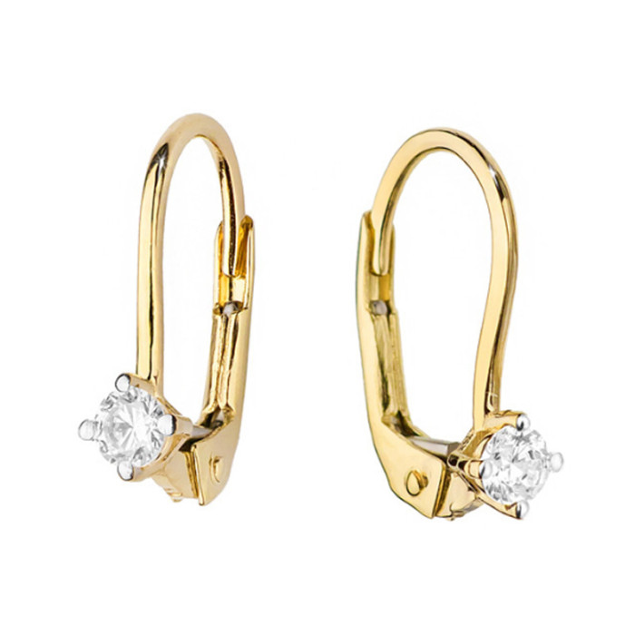 Złote kolczyki 585 angielskie diamenty 2 x 0.07ct Złote kolczyki 585 angielskie diamenty 2 x 0.07ct