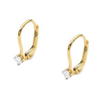 Złote kolczyki 585 angielskie diamenty 2 x 0.07ct