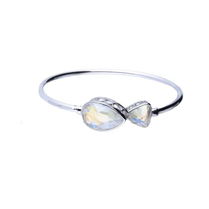 Srebrna bransoletka 925 sztywna z kryształem 9,29g Srebrna bransoletka 925 sztywna z kryształem 9,29g