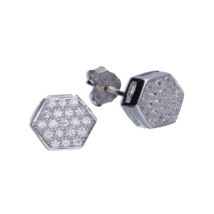 Srebrne kolczyki 925 na sztyft z cyrkoniami 1,18g Srebrne kolczyki 925 na sztyft z cyrkoniami 1,18g