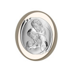 SREBRNY OBRAZ 925 PREZENT ŚW RODZINA RAMA OWAL 21,2x17,7