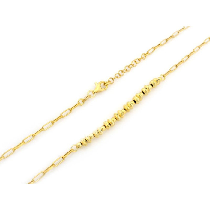 Srebrny pozłacany naszyjnik 925 Z KULECZKAMI 5,63g Srebrny pozłacany naszyjnik 925 Z KULECZKAMI 5,63g