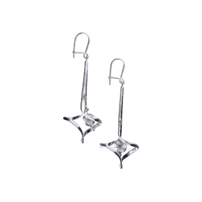 Srebrne kolczyki 925 diamentowane z ozdobą 7,16g Srebrne kolczyki 925 diamentowane z ozdobą 7,16g