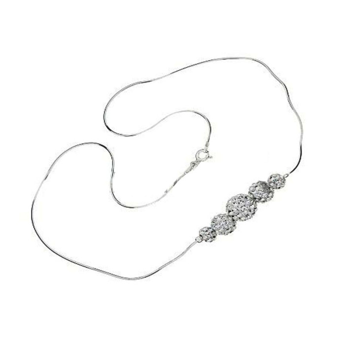 Srebrny naszyjnik 925 kuleczki z kryształkami 5,40g Srebrny naszyjnik 925 kuleczki z kryształkami 5,40g