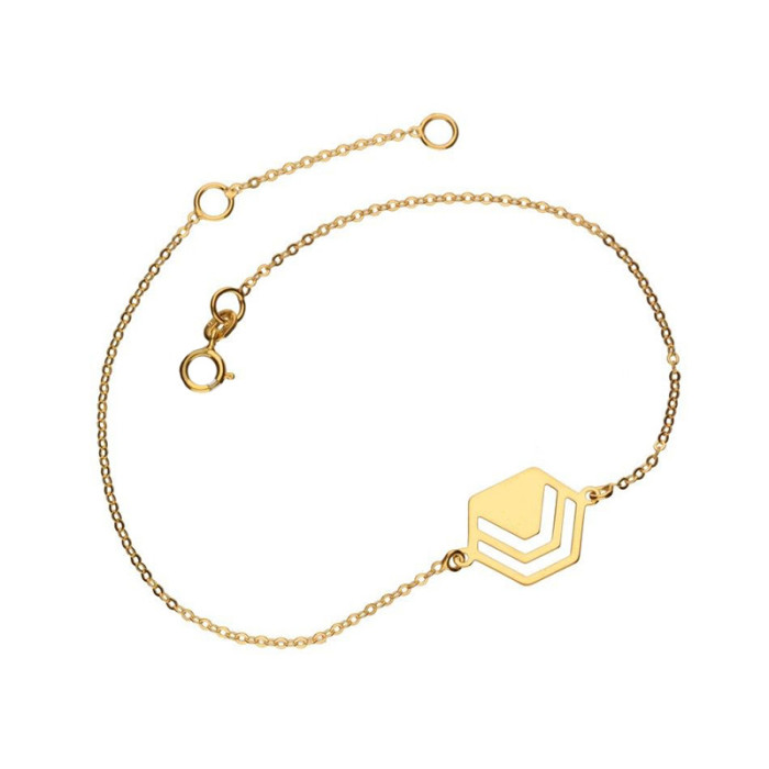 Złota bransoletka 333 geometryczna zawieszka 0,55 g Złota bransoletka 333 geometryczna zawieszka 0,55 g