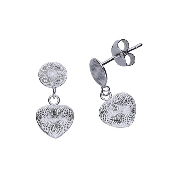 Srebrne kolczyki 925 serduszka z efektem 3D 1,45g