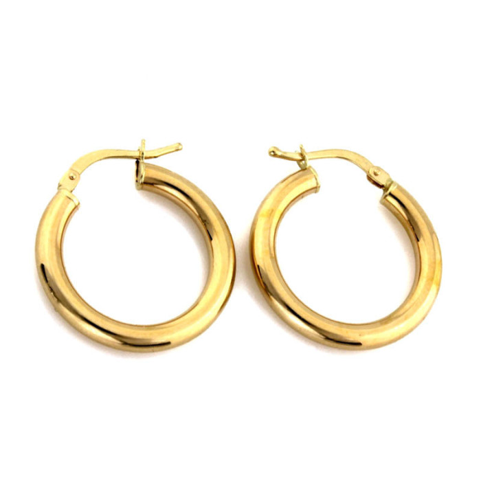 Złote kolczyki 585 grube gładkie kółka 23 mm Złote kolczyki 585 grube gładkie kółka 23 mm