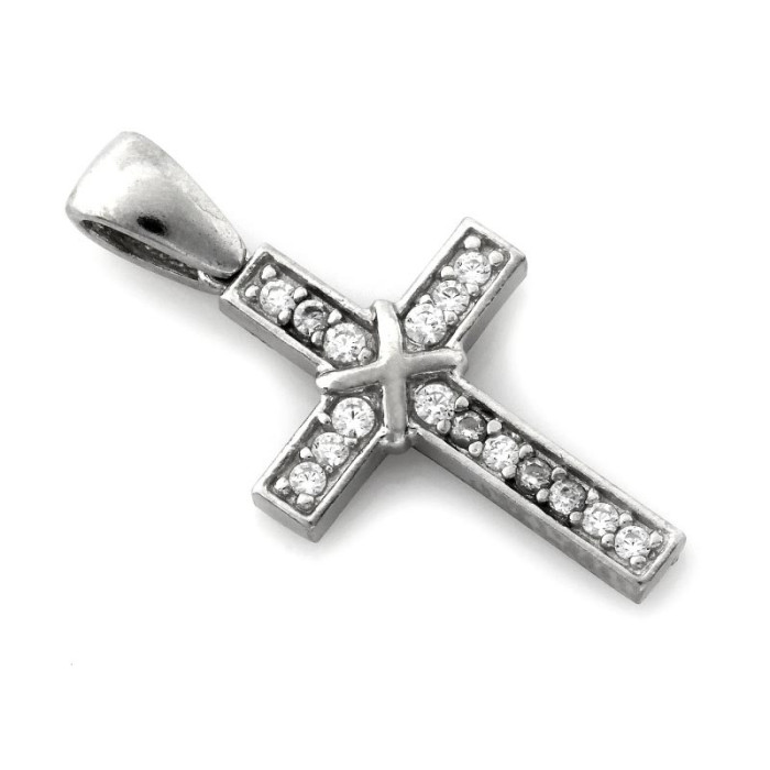 Srebrna zawieszka 925 KRZYŻYK Z CYRKONIAMI 1,36g Srebrna zawieszka 925 KRZYŻYK Z CYRKONIAMI 1,36g