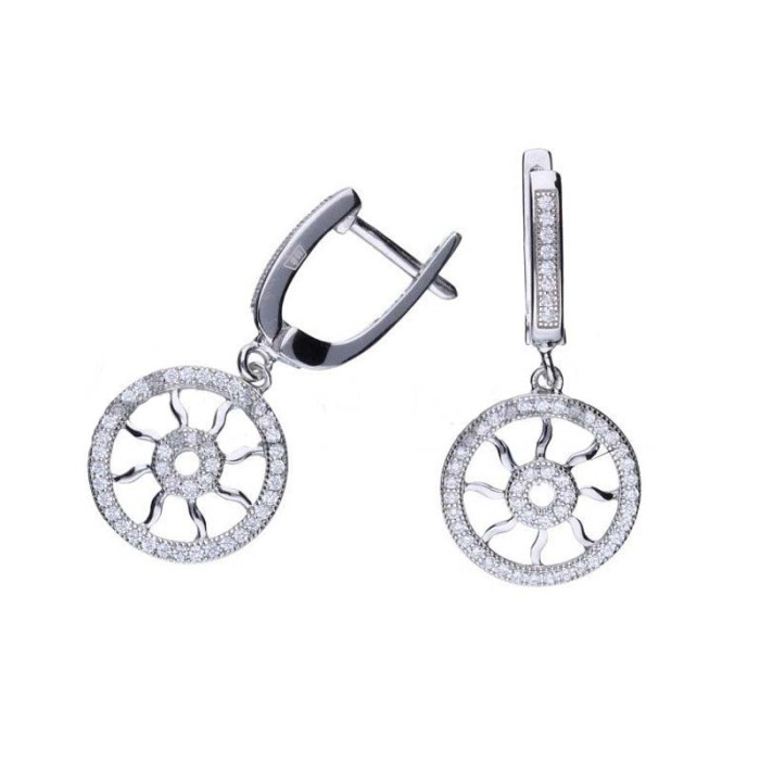 Srebrne kolczyki 925 eleganckie z cyrkoniami 4,25g Srebrne kolczyki 925 eleganckie z cyrkoniami 4,25g