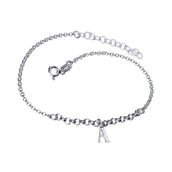 Srebrna bransoletka 925 gładka literka A 1,78g Srebrna bransoletka 925 gładka literka A 1,78g