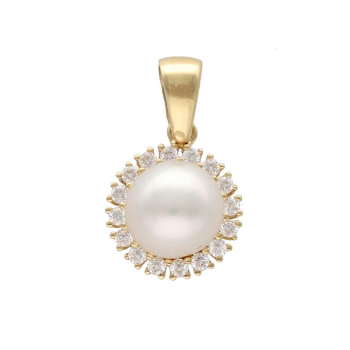 Złota zawieszka 585 elegancka z perłą 1,21 g Złota zawieszka 585 elegancka z perłą 1,21 g