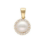 Złota zawieszka 585 elegancka z perłą 1,21 g