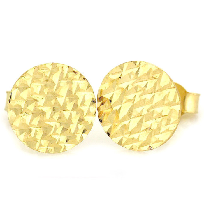 Złote kolczyki dziecięce 585 okrągłe pinezki 6 mm Złote kolczyki dziecięce 585 okrągłe pinezki 6 mm