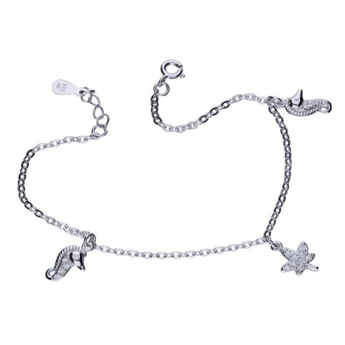 Srebrna bransoletka 925 z zawieszkami 2,66g Srebrna bransoletka 925 z zawieszkami 2,66g