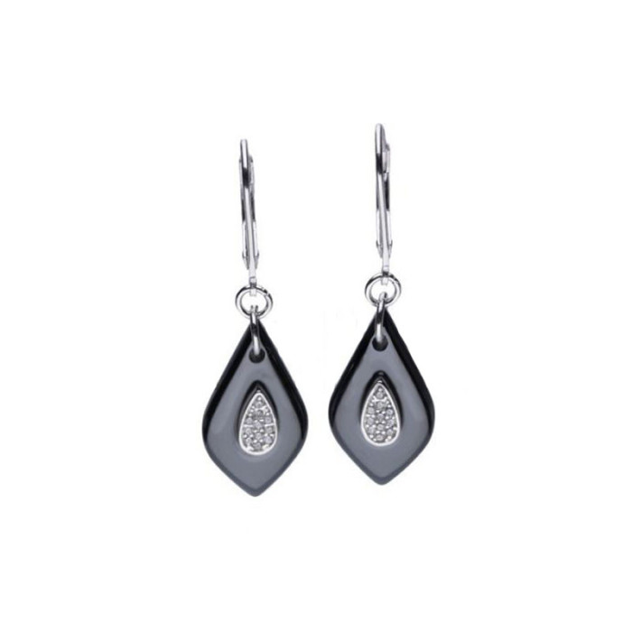 Srebrne kolczyki 925 ceramiczne z cyrkoniami 5,38g Srebrne kolczyki 925 ceramiczne z cyrkoniami 5,38g