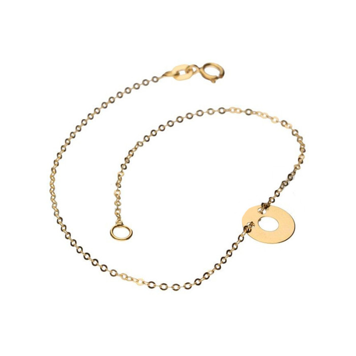 Złota bransoletka 585 zawieszka ring kółko 0,55 g Złota bransoletka 585 zawieszka ring kółko 0,55 g