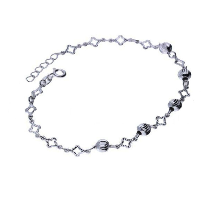 Srebrna bransoletka 925 diamentowana kulki 4,83g Srebrna bransoletka 925 diamentowana kulki 4,83g