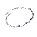 Srebrna bransoletka 925 diamentowana kulki 4,83g