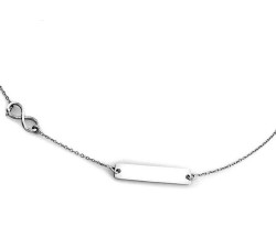 Srebrny naszyjnik 925 łańcuszek z blaszką infinity 2,19 g