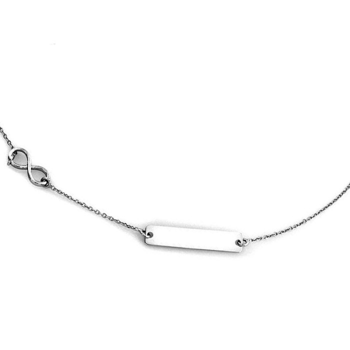 Srebrny naszyjnik 925 łańcuszek z blaszką infinity 2,19 g Srebrny naszyjnik 925 łańcuszek z blaszką infinity 2,19 g