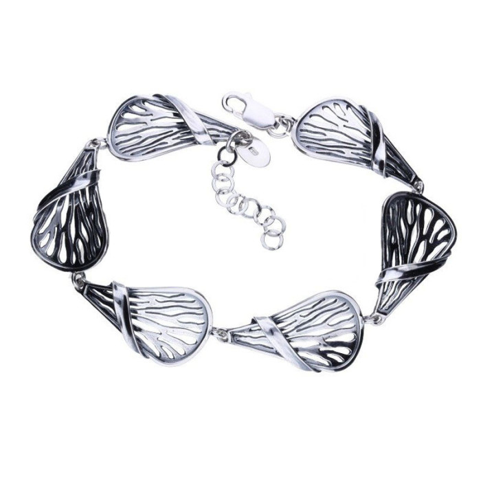 Srebrna bransoletka 925 z dużymi elementami 11,68g Srebrna bransoletka 925 z dużymi elementami 11,68g
