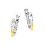Srebrne złocone kolczyki 925 ELEGANCKIE Z CYRKONIAMI 3,27g